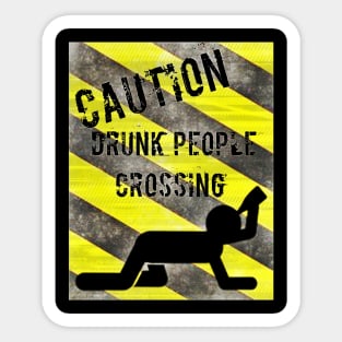 Drunk People Crossing Sticker